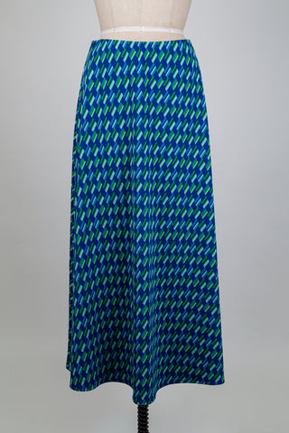 Jupe bleue à motif graphique (M)