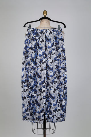 Pantalon ballon à imprimé abstrait bleu nuit (S)