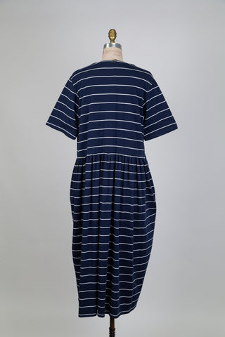 Robe doubles rayures marine et blanc (S+)