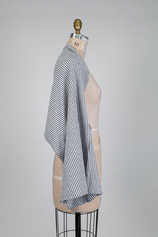 Bolécharpe à rayures crème et noir