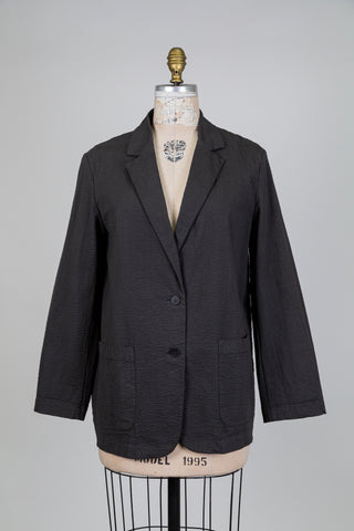 Textured slate cotton blazer (S)