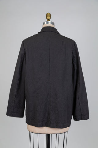 Textured slate cotton blazer (S)