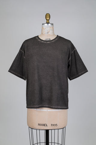 Black-brown faded-effect T-shirt (S)