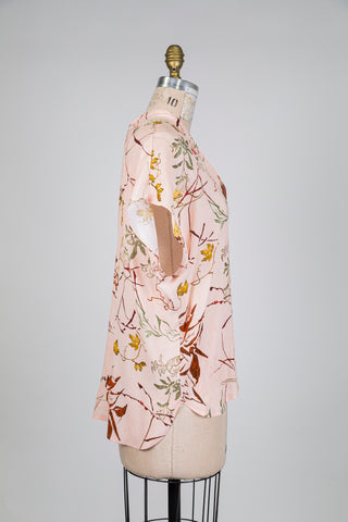 Blouse rose botanique (S)