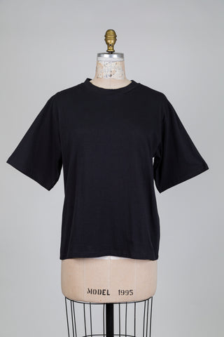 T-shirt classique noir en coton bio (M)