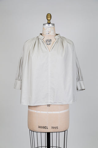 Blouse grège à fronces douces (S)