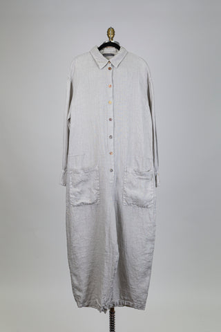 Grey linen blouse jumpsuit (S)