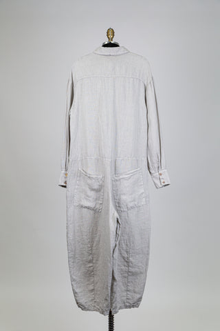 Grey linen blouse jumpsuit (S)