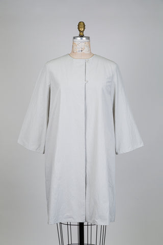 Pearl grey tunic with subtle opening (S)