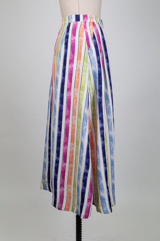 Vibrant striped flared skirt (XS)