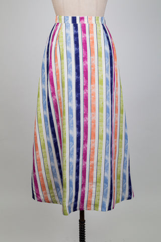 Vibrant striped flared skirt (XS)