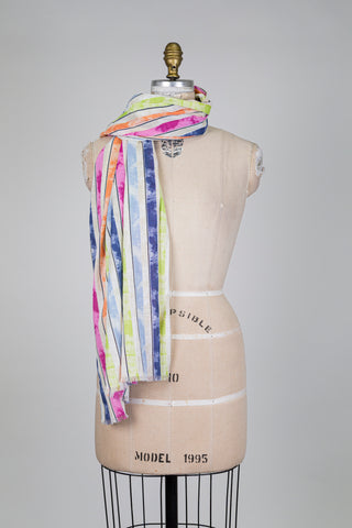 Foulard rectangle à rayures vibrantes (TU)