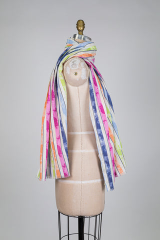 Vibrant striped rectangular scarf (OS)