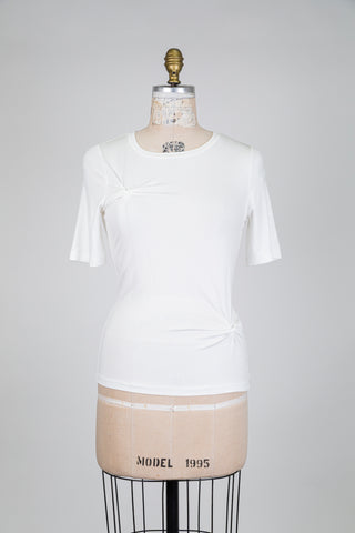 T-shirt blanc twisté (S)