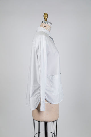 Chemisier en coton gris pâle à 2 poches (M+)