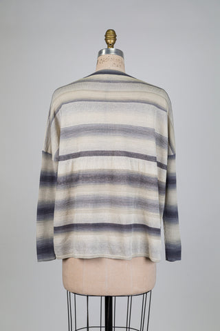 Chandail à rayures fondues grège (TU)