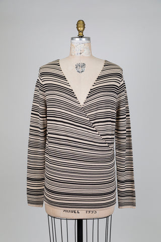 Chandail cache coeur beige et noir (TU)