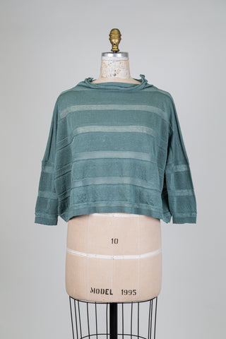 Chandail vert d’eau en lin bio (TU)