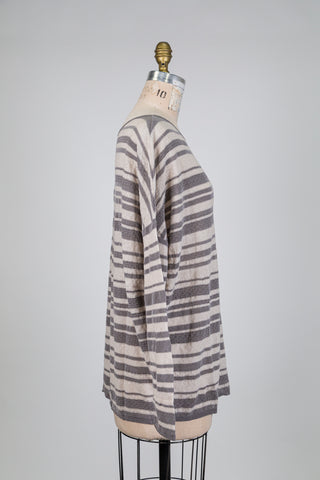 Chandail à rayures gris et beige (TU)