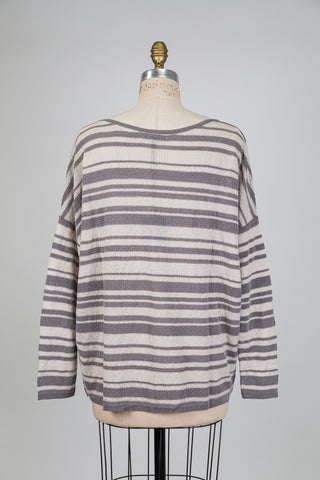 Chandail à rayures gris et beige (TU)