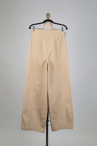 Soft wide-leg beige trousers (S)