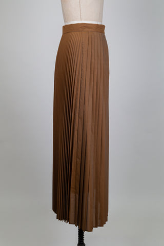 Cinnamon brown accordion-pleated skirt (S to XL)