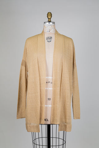 Cardigan long en lin sable (TU)