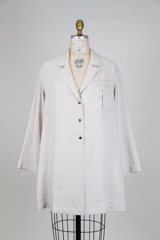 Blazer long en tissage grège (S+M+)