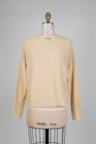 Chandail oversized sable texturé effet coquillage (TU)