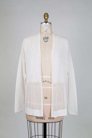 Cardigan crème à bande ajourée (TU)