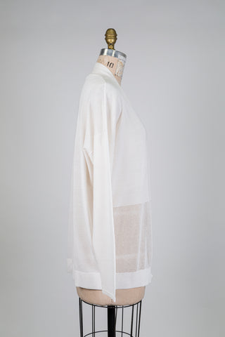 Cardigan crème à bande ajourée (TU)