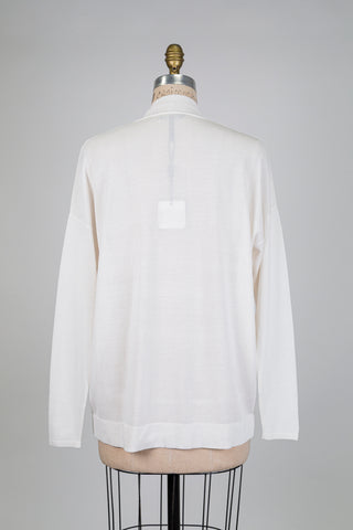Cardigan crème à bande ajourée (TU)
