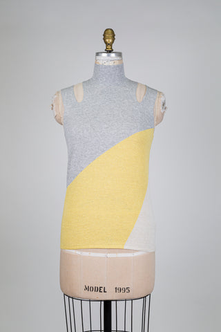Haut gris et jaune lumineux à col montant (TU)