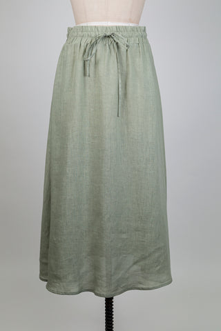 Sage green lightweight linen skirt (S to L)