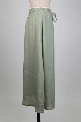 Sage green lightweight linen skirt (S to L)