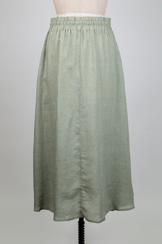 Sage green lightweight linen skirt (S to L)