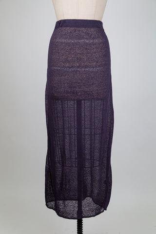 Jupe / Robe bustier en lin violet diaphane (S à L)