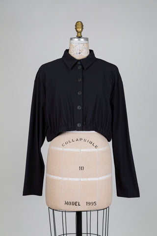 Chemisier écourté noir (XL)