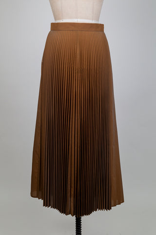 Cinnamon brown accordion-pleated skirt (S to XL)