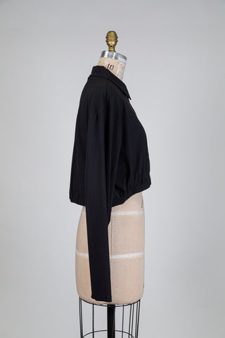 Chemisier écourté noir (XL)