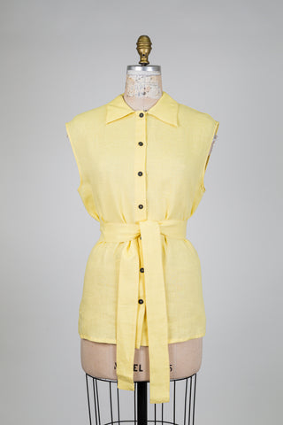 Lemon yellow sleeveless blouse (XS-S-M-XL)