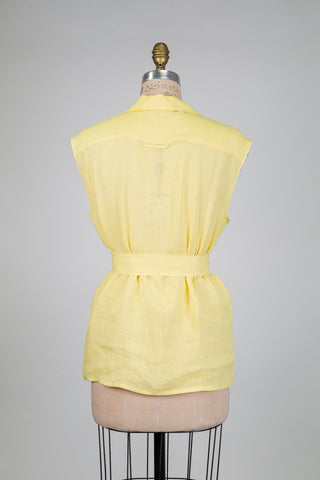Lemon yellow sleeveless blouse (XS-S-M-XL)