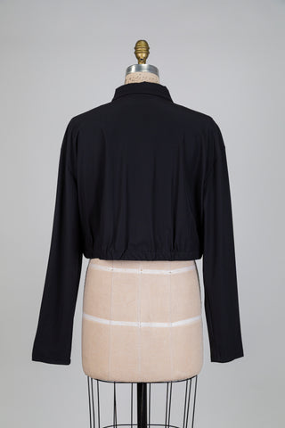 Chemisier écourté noir (XL)