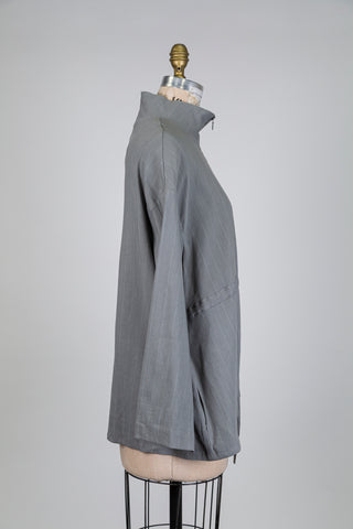 Grey tone-on-tone striped jacket (S)