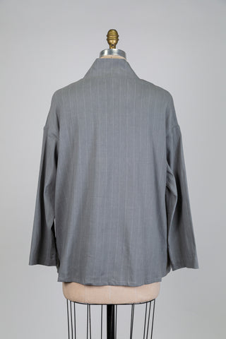 Grey tone-on-tone striped jacket (S)