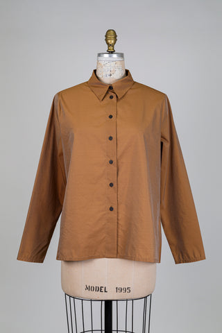 Chemisier brun cannelle à dos accordéon (S-M-L)