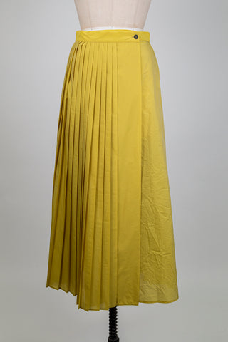 Jupe jaune moutarde à plis accordéon (XS-S-M)