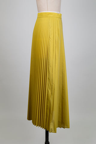 Jupe jaune moutarde à plis accordéon (XS-S-M)