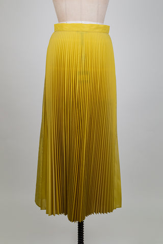 Jupe jaune moutarde à plis accordéon (XS-S-M)