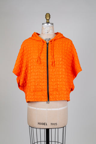 Veste sport orange texturée (S+)